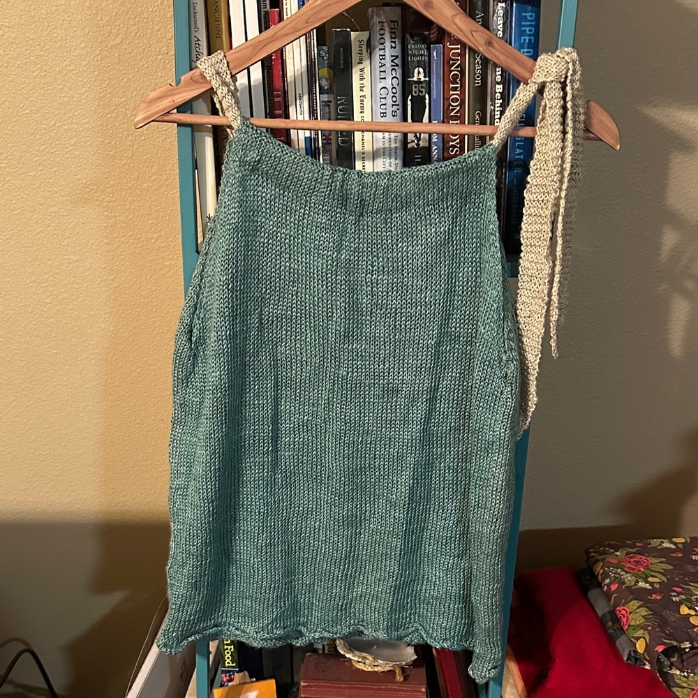 Teal Linen Knit Women's Top